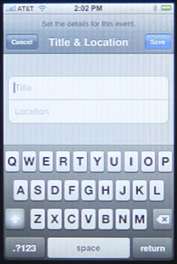 iPhone Calendar Title and Location