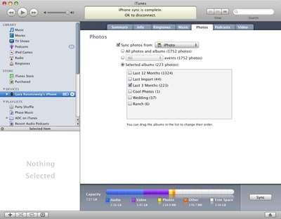 iTunes Photos Tab