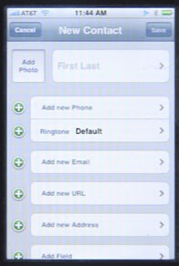 iPhone Contacts Add