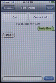 iPhone SMS Text Conversation