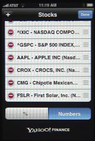 iPhone Stocks Edit