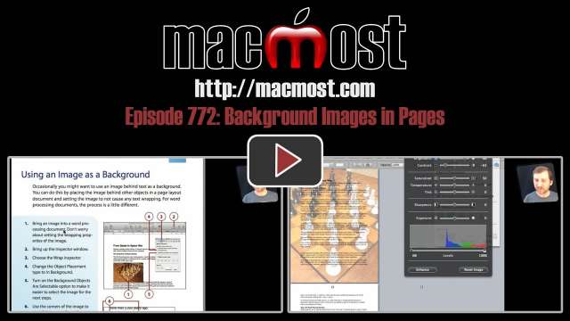 MacMost Now 772: Background Images in Pages
