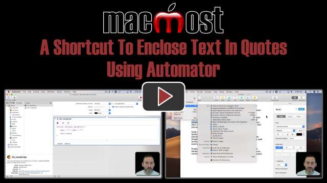 A Shortcut To Enclose Text In Quotes Using Automator