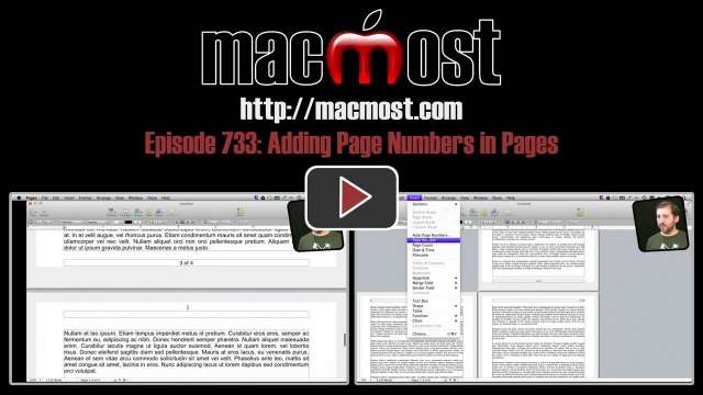 MacMost Now 733: Adding Page Numbers in Pages