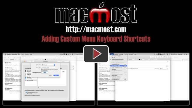 Adding Custom Menu Keyboard Shortcuts