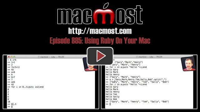 MacMost Now 885: Using Ruby On Your Mac