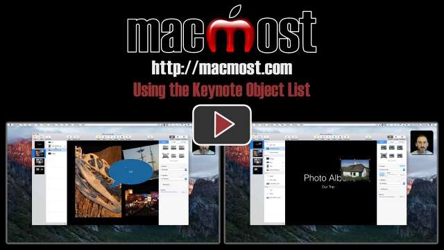 Using the Keynote Object List