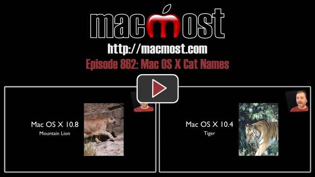 MacMost Now 862: Mac OS X Cat Names