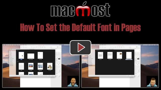 How To Set the Default Font in Pages