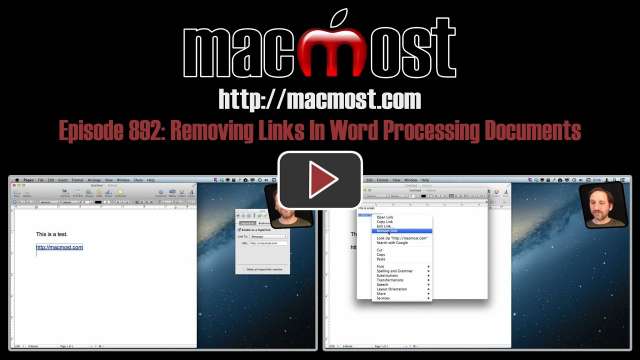 MacMost Now 892: Removing Links In Word Processing Documents