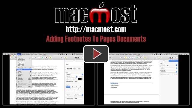 Adding Footnotes To Pages Documents