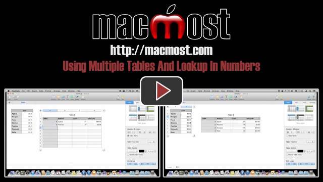 Using Multiple Tables And Lookup In Numbers