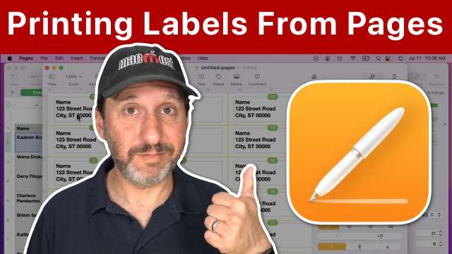 Printing Labels Using Mac Pages