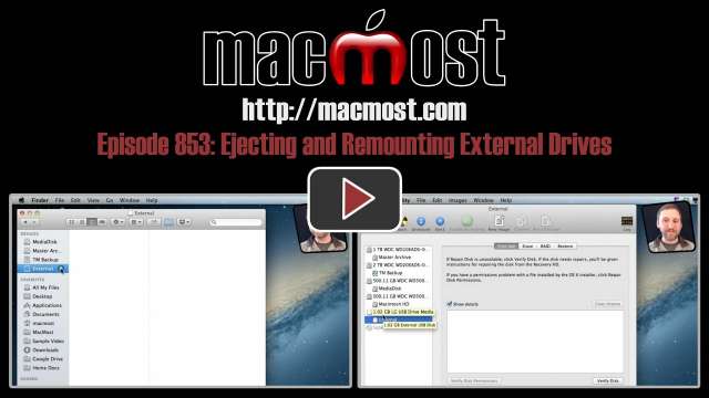 MacMost Now 853: Ejecting and Remounting External Drives