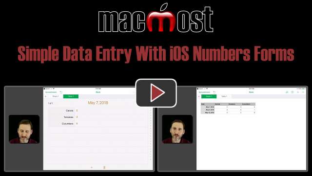 Simple Data Entry With iOS Numbers Forms