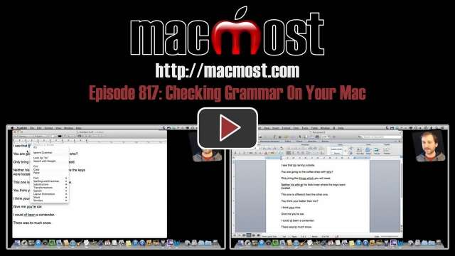 MacMost Now 817: Checking Grammar On Your Mac