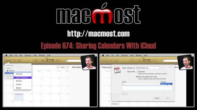MacMost Now 674: Sharing Calendars With iCloud