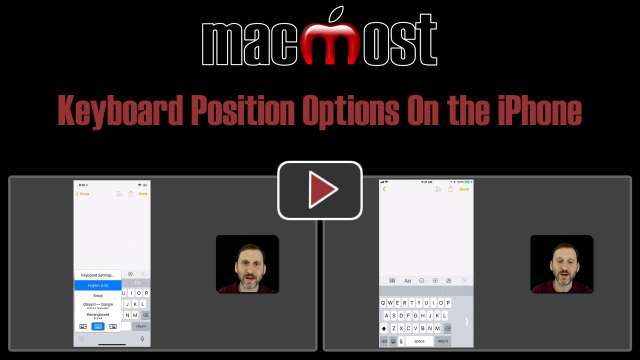 Keyboard Position Options On the iPhone