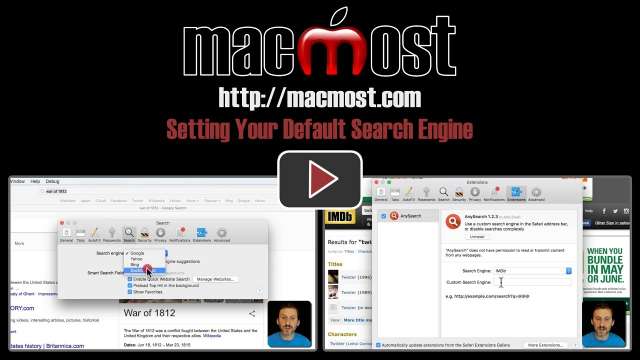 Setting Your Default Search Engine