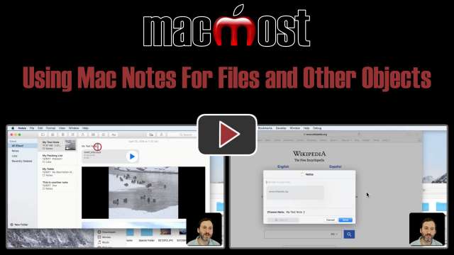 Using Mac Notes For Files and Other Objects