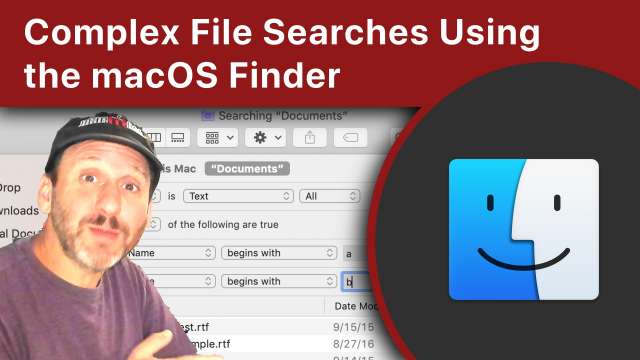 Complex File Searches Using the macOS Finder