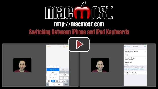 Switching Between iPhone and iPad Keyboards