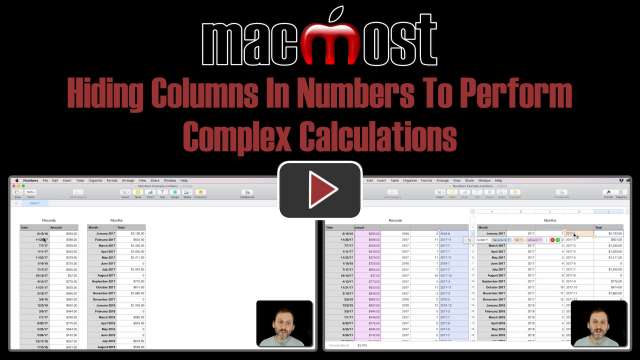 Hiding Columns In Numbers To Perform Complex Calculations