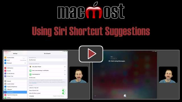 Using Siri Shortcut Suggestions