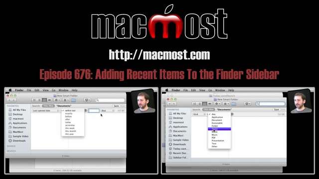 MacMost Now 676: Adding Recent Items To the Finder Sidebar