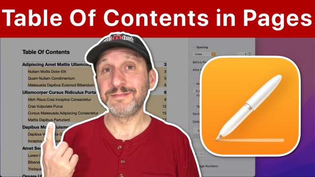 Building a Table Of Contents In Mac Pages