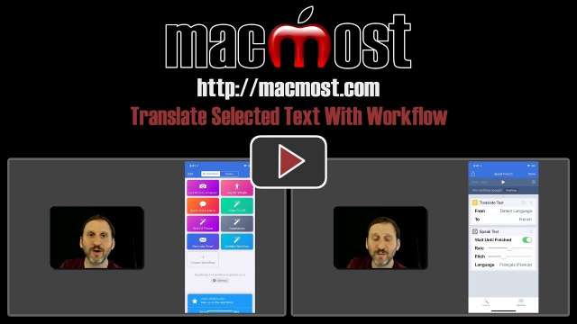 Translate Selected Text With Workflow