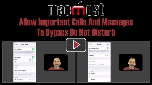 Allow Important Calls And Messages To Bypass Do Not Disturb