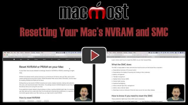 Resetting Your Mac's NVRAM and SMC