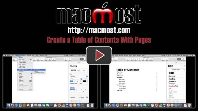 Create a Table of Contents With Pages