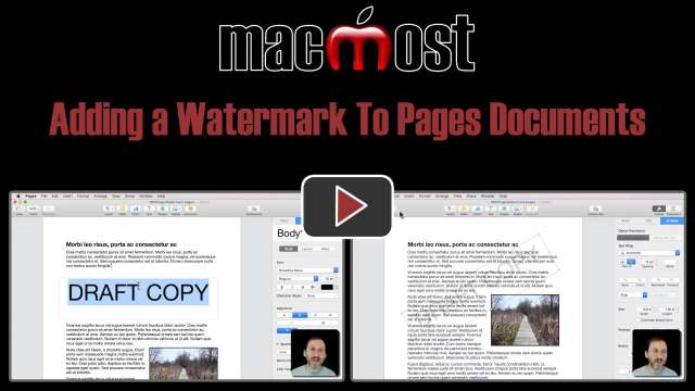 Adding a Watermark To Pages Documents