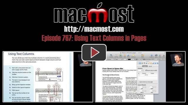 MacMost Now 767: Using Text Columns in Pages