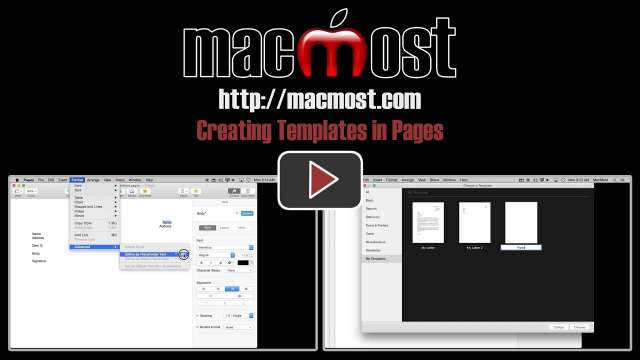 Creating Templates in Pages
