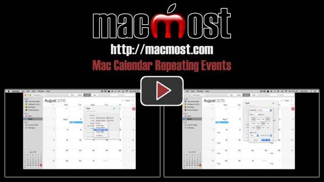 Mac Calendar Repeating Events