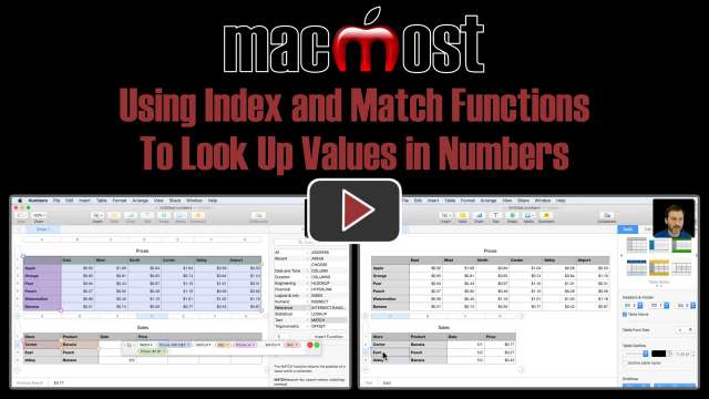 Using Index and Match Functions To Look Up Values in Numbers