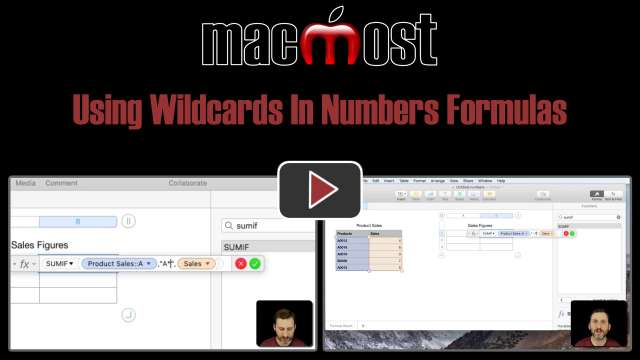 Using Wildcards In Numbers Formulas