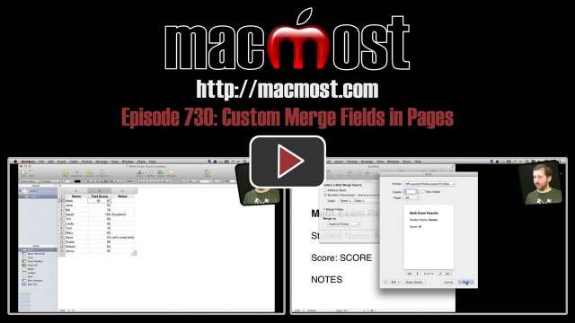 MacMost Now 730: Custom Merge Fields In Pages