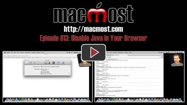 MacMost Now 813: Disable Java In Your Browser