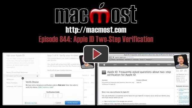 MacMost Now 844: Apple ID Two-Step Verification