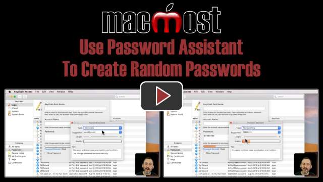 Use Password Assistant To Create Random Passwords