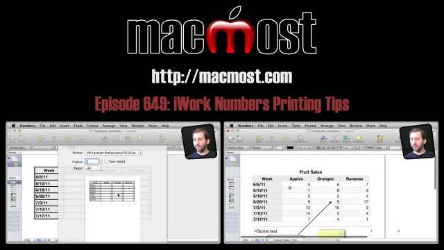 MacMost Now 649: iWork Numbers Printing Tips