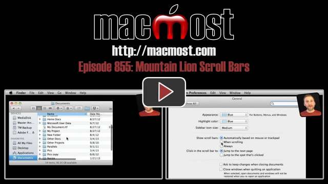 MacMost Now 855: Mountain Lion Scroll Bars