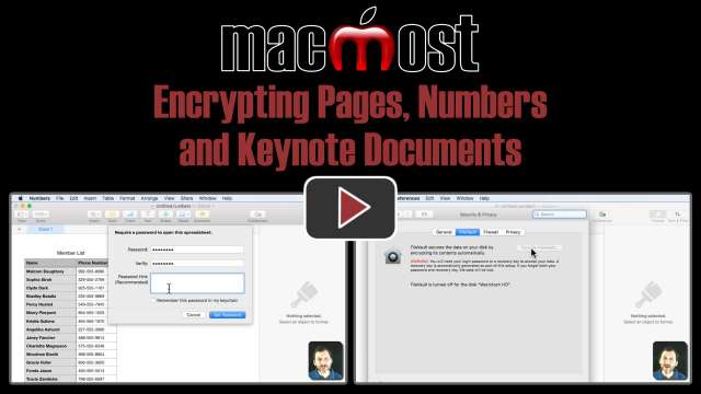 Encrypting Pages, Numbers and Keynote Documents