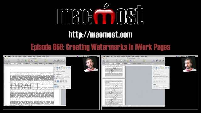 MacMost Now 659: Creating Watermarks In iWork Pages
