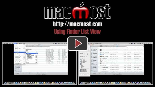 Using Finder List View