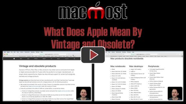 What Does Apple Mean By Vintage and Obsolete?